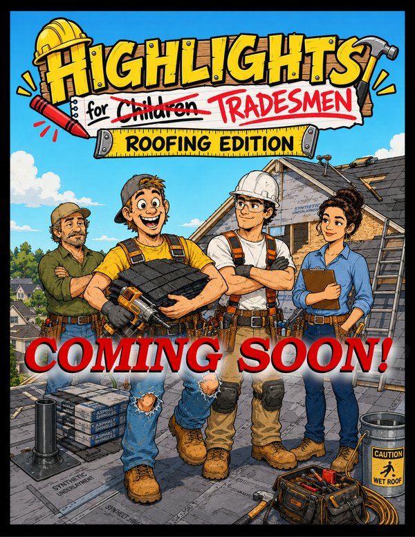 Highlights for Tradesmen: Roofing Edition. Coming soon